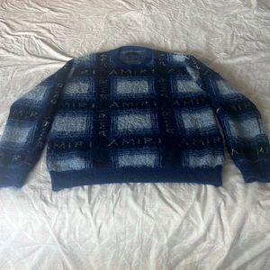 AMIRI Logo Blue Knitted Sweatshirt